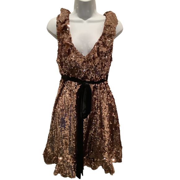 FREE PEOPLE “TRIBECA SIREN” SEQUIN SHIMMER SPARKLING PARTY DRESS S - Picture 1 of 11